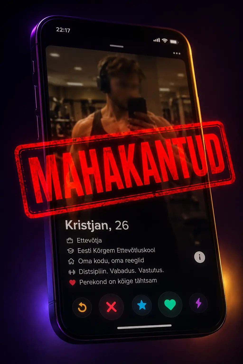 Tutvumisprofiil punase templiga MAHAKANTUD